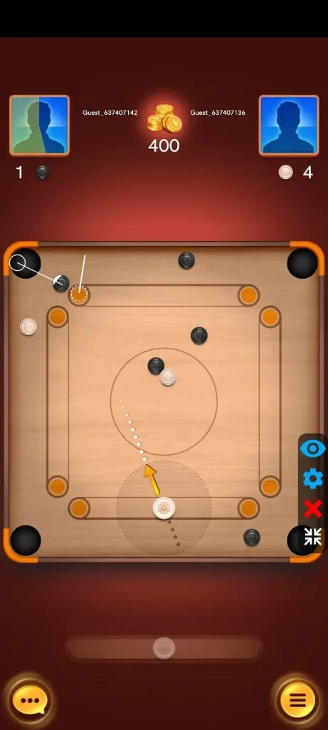 Aim Carrom Mod APK - Adjust Line Length